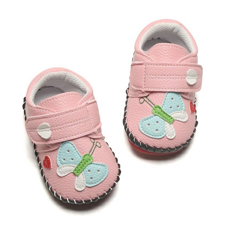 HsdsBebe Baby Boys Girls Pu Leather Hard Bottom Walking Sneakers Toddler Rubber Sole First Walkers Infant Cartoon Slippers Crib Shoes(3-6 Months) - Image 4
